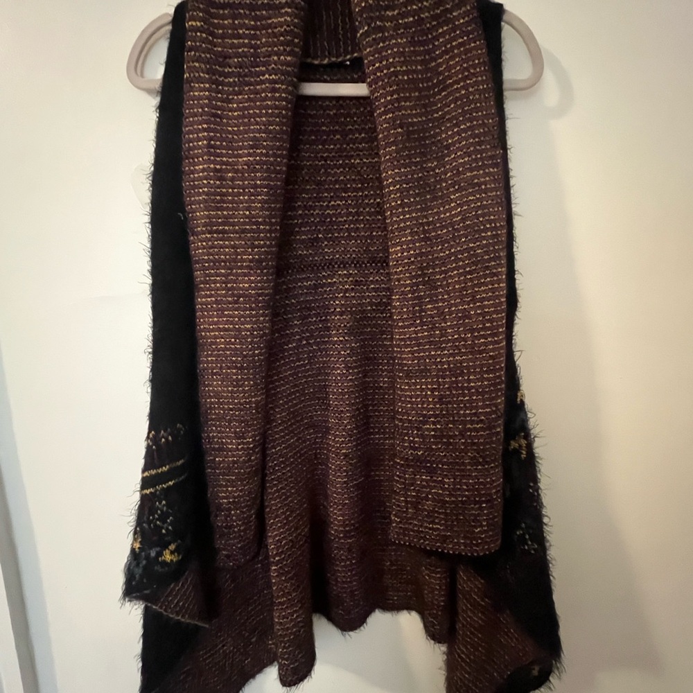 Brown and Black Knit Vest